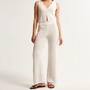 Abercrombie & Fitch Crochet-Style Wide Leg Pant